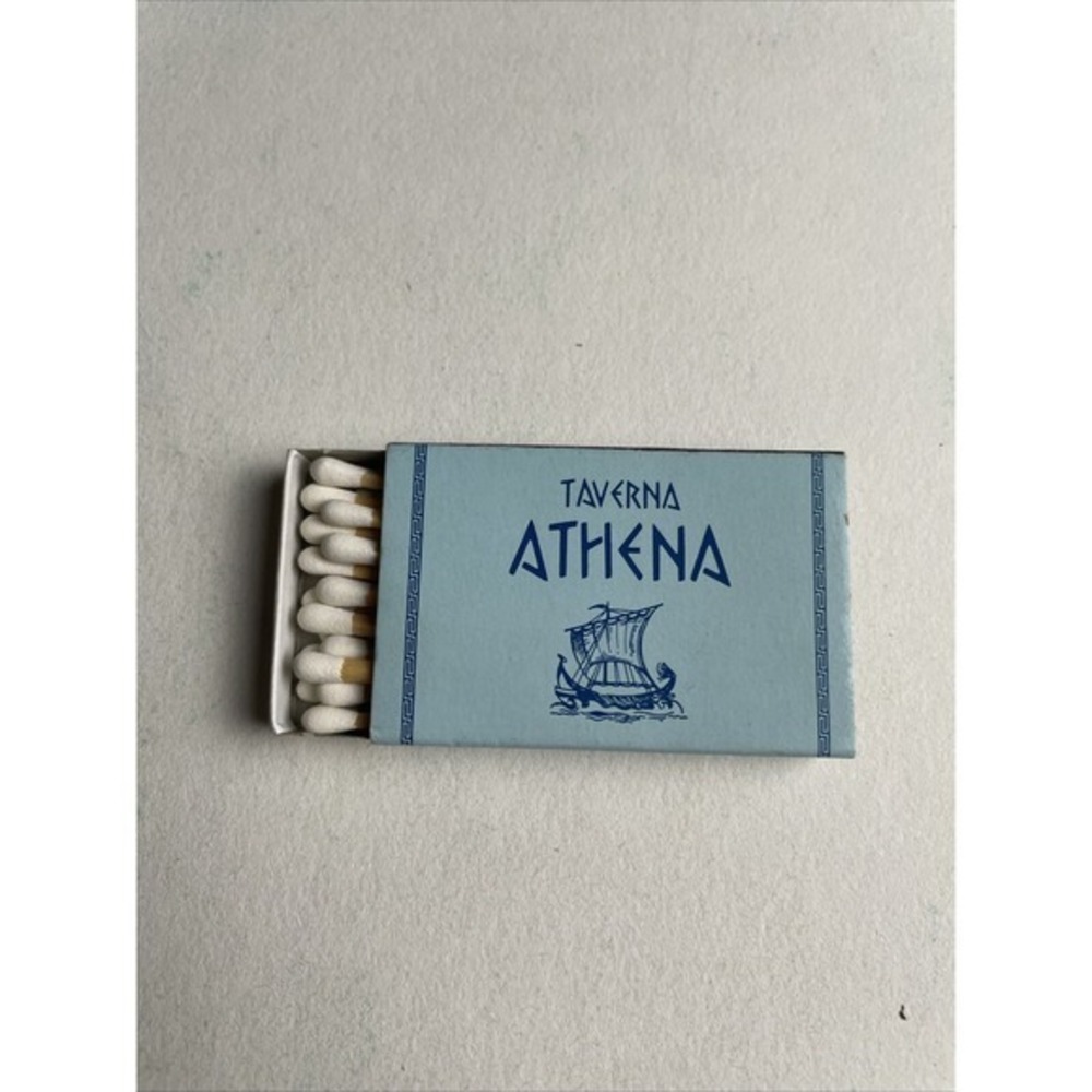 Vntg Taverna Athena Baltimore MD Harbor Place Match Box Full Unstruck Baby Blue - Picture 1 of 4